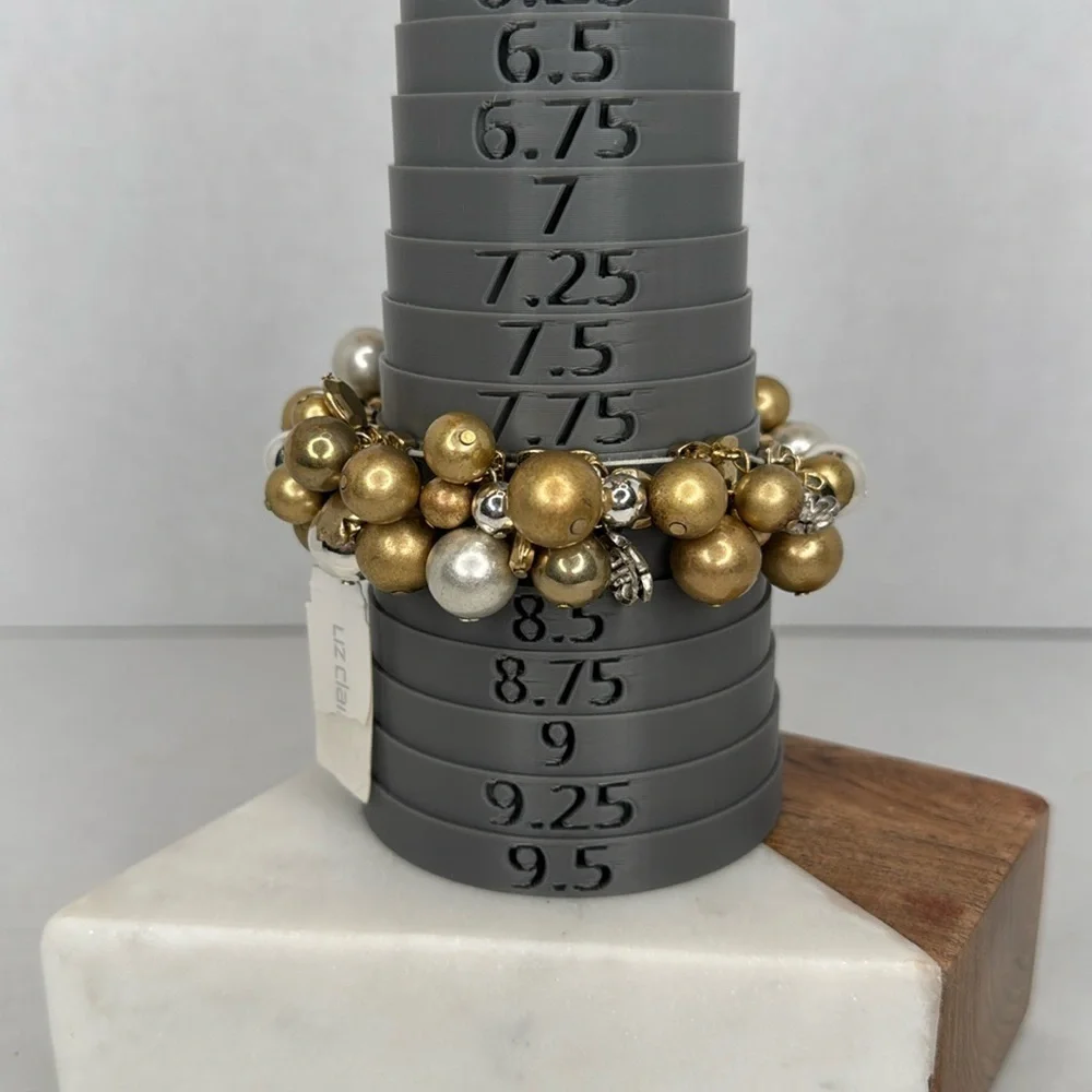 Liz Claiborne Gold and Silver Clustered Pearl Bracelet lot C24